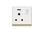 15A switched socket with light