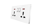 2 gang 13A multi-socket with switch and light