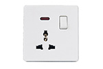 13A multi-socket with switch and light