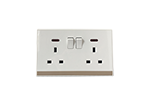 2 gang 13A socket with switch and light